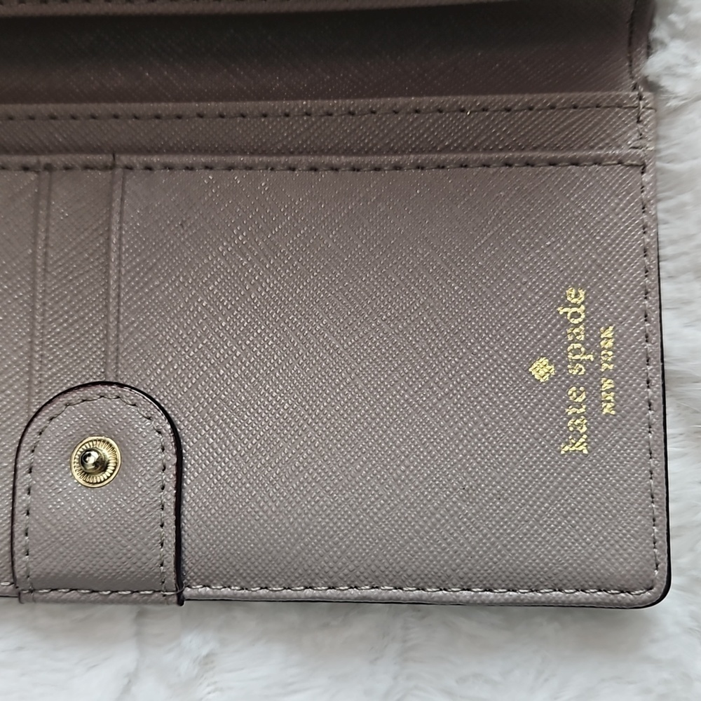 Kate Spade Grey/Taupe Leather Wallet - Picture 6 of 8